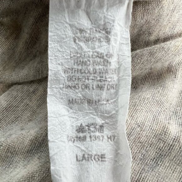 Bluheaven Womens Tunic Top Beige Heathered 3/4 Sleeve Scoop Neck High Low USA L - Picture 10 of 11